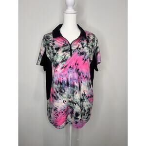 Fila Sport Golf Collared Shirt Size XL Colorful Athletic Dri Fit